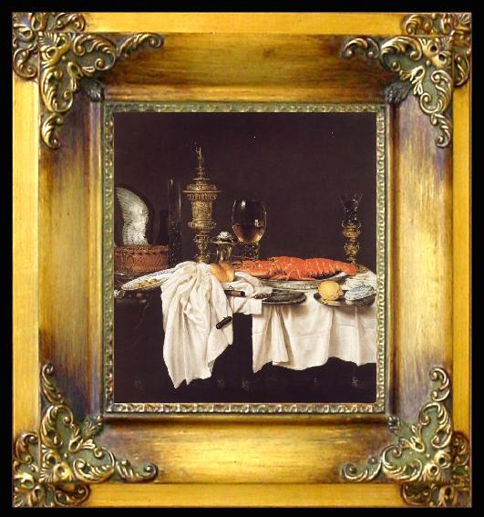 framed  Willem Claesz Heda Still life with a Lobster, Ta040